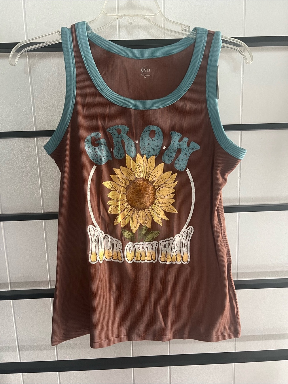 NWT Women's CATO Tank Top, Medium, SUNFLOWER THEME, G27
